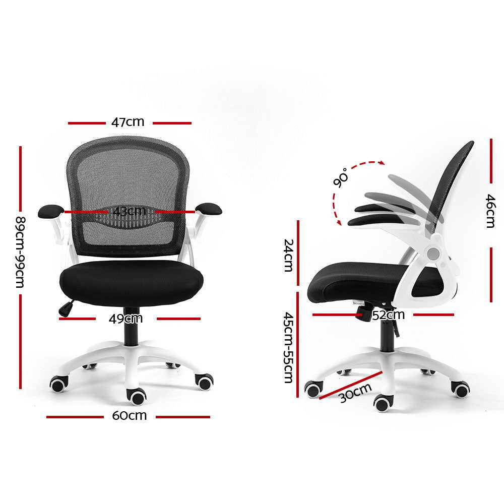 Artiss Black Mid Back Mesh Office Chair