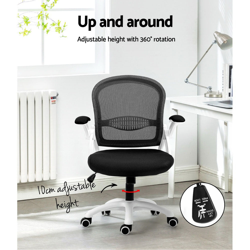 Artiss Black Mid Back Mesh Office Chair