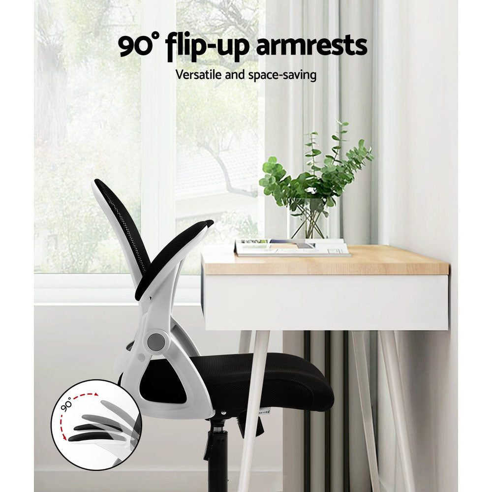 Artiss Black Mid Back Mesh Office Chair