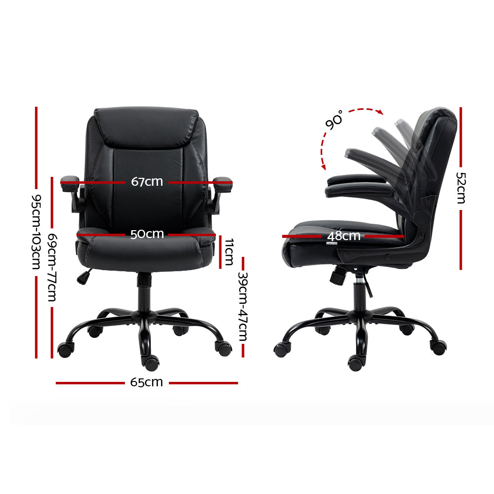 Artiss Black Mid Back Executive Office Chair