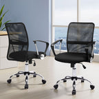 Artiss Mid Back Mesh Office Chair - Black