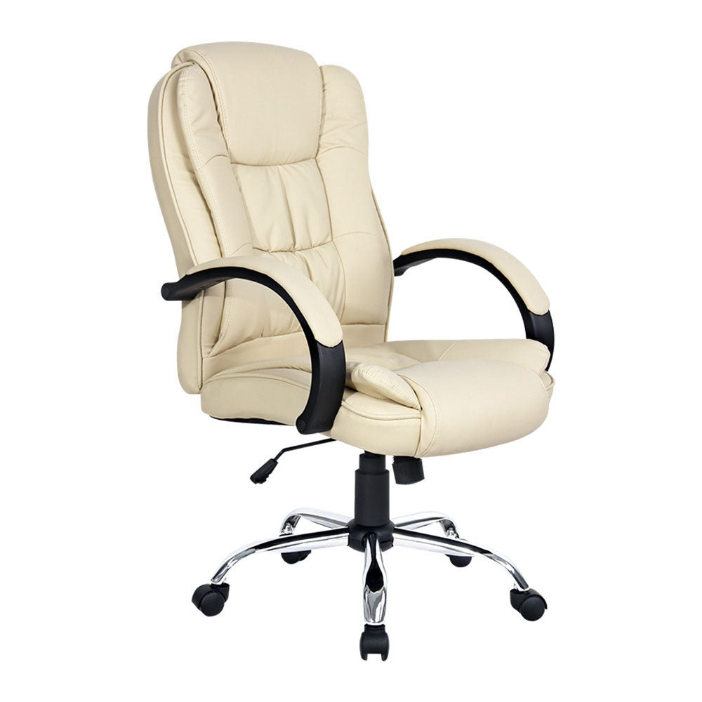 Artiss Beige Leather Executive Office Chair