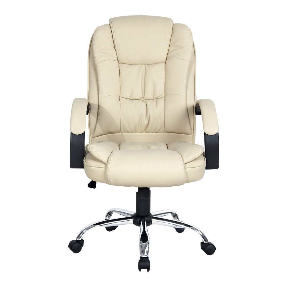 Artiss Beige Leather Executive Office Chair