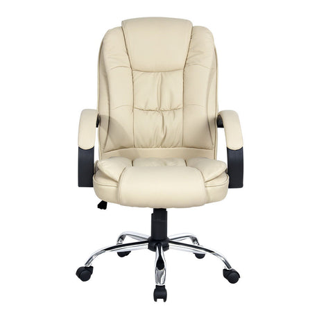 Artiss Beige Leather Executive Office Chair