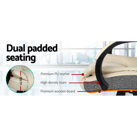 Artiss Beige Leather Executive Office Chair