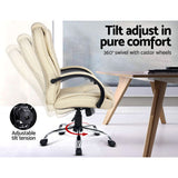 Artiss Beige Leather Executive Office Chair