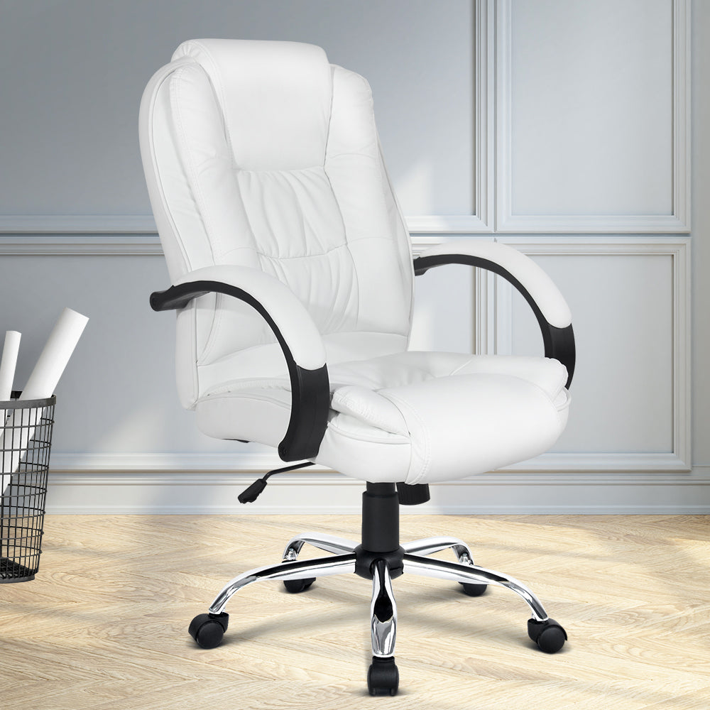 Artiss Executive Leather Office Chair - White