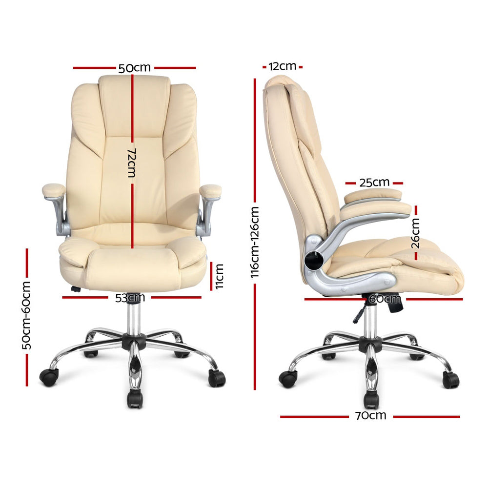 Artiss Executive Leather Office Chair - Beige