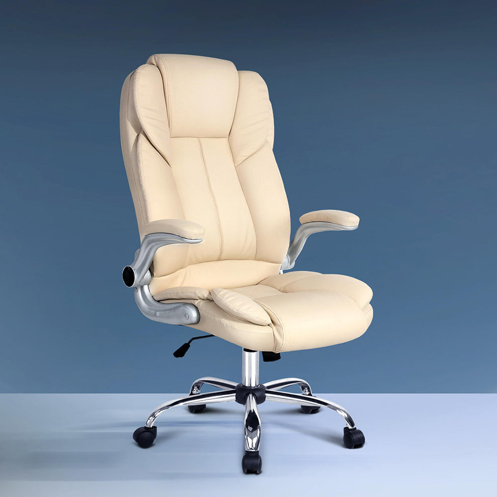 Artiss Executive Leather Office Chair - Beige