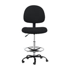Artiss Drafting Stool - Black Fabric Office Chair