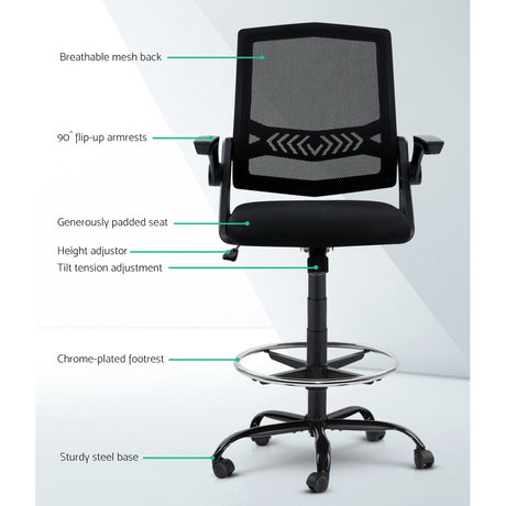 Artiss Drafting Stool - Mesh Office Chair