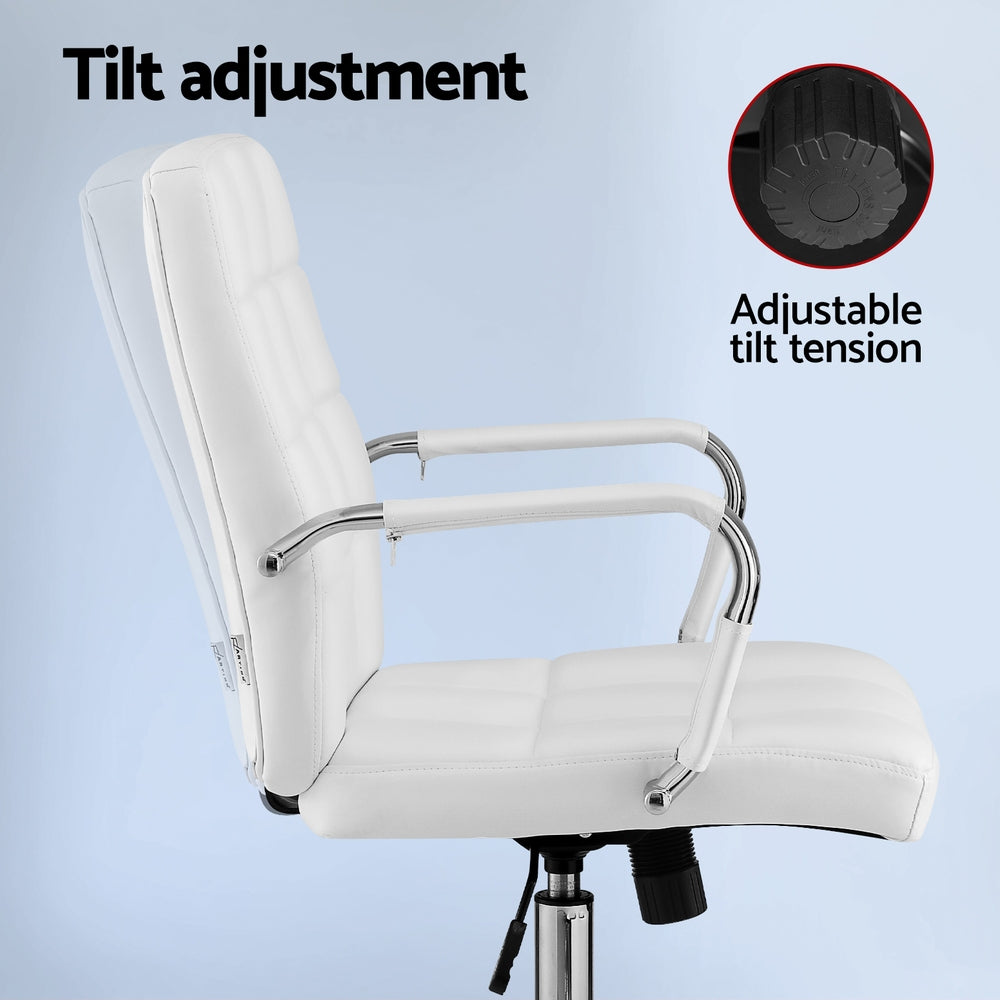 Artiss PU Leather Mid-Back Office Chair