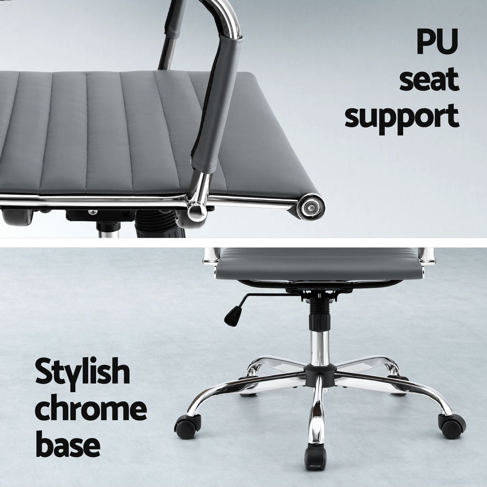 Artiss Mid Back PU Leather Office Chair