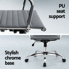 Artiss Mid Back PU Leather Office Chair