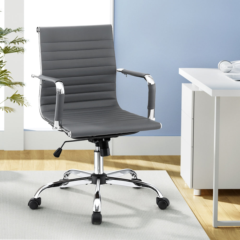 Artiss Mid Back PU Leather Office Chair