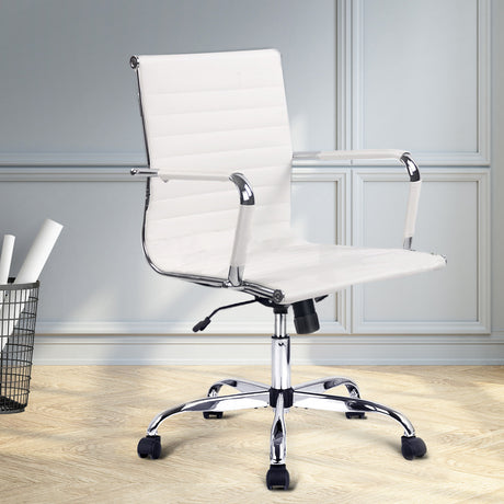 Artiss Mid Back PU Leather Office Chair