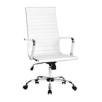 Artiss High Back White PU Leather Office Chair
