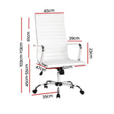 Artiss High Back White PU Leather Office Chair