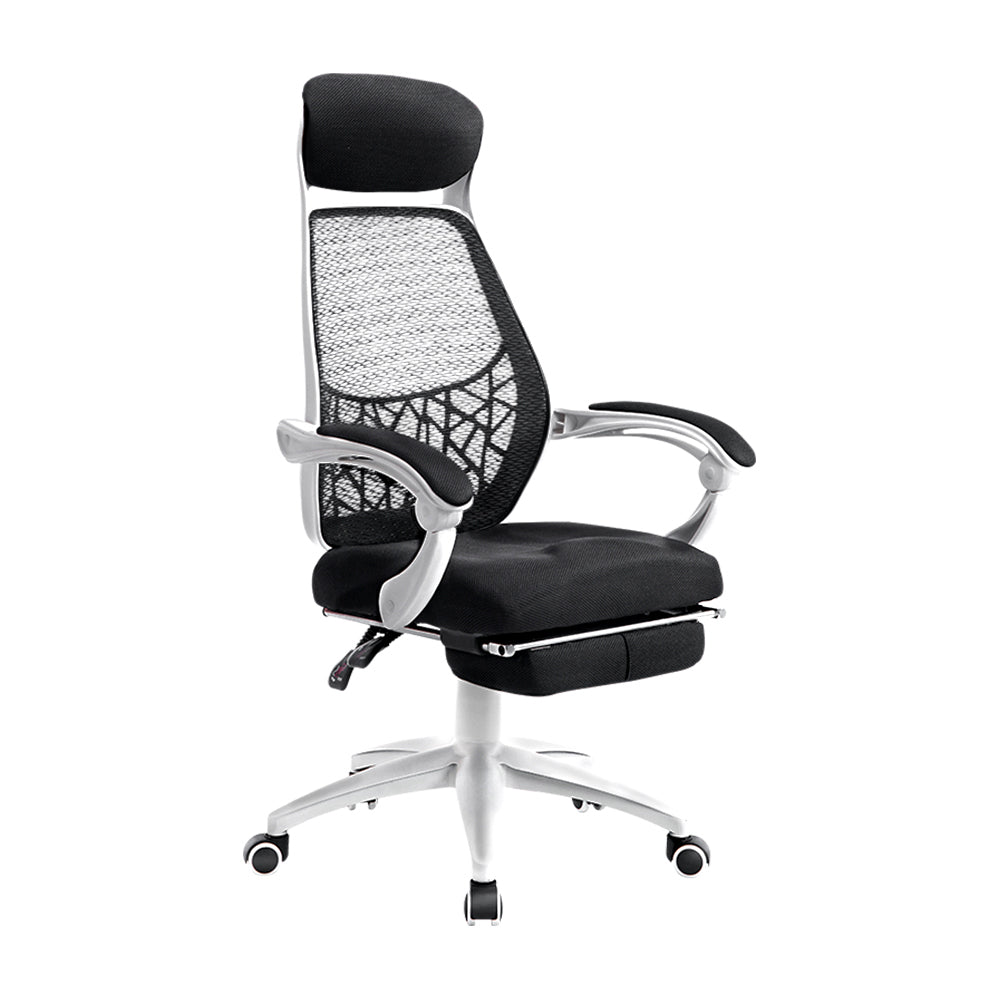 Artiss Mesh Office Chair Recliner - Black & White