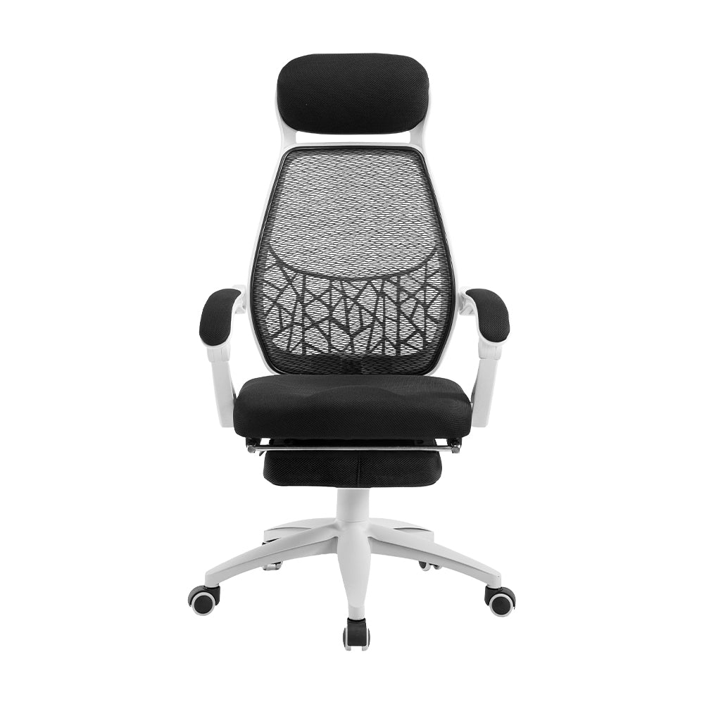 Artiss Mesh Office Chair Recliner - Black & White
