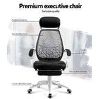 Artiss Mesh Office Chair Recliner - Black & White