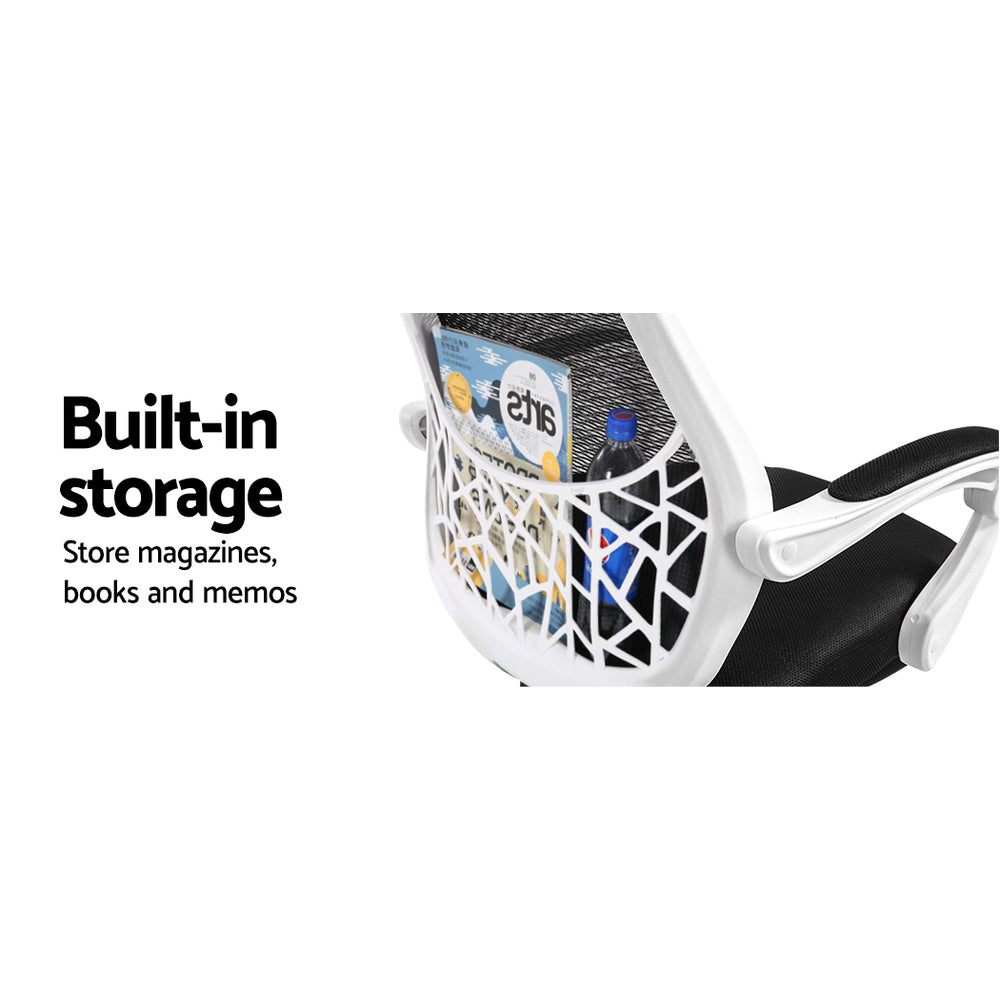 Artiss Mesh Office Chair Recliner - Black & White