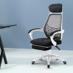 Artiss Mesh Office Chair Recliner - Black & White