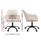 Artiss Velvet Office Chair - Cream