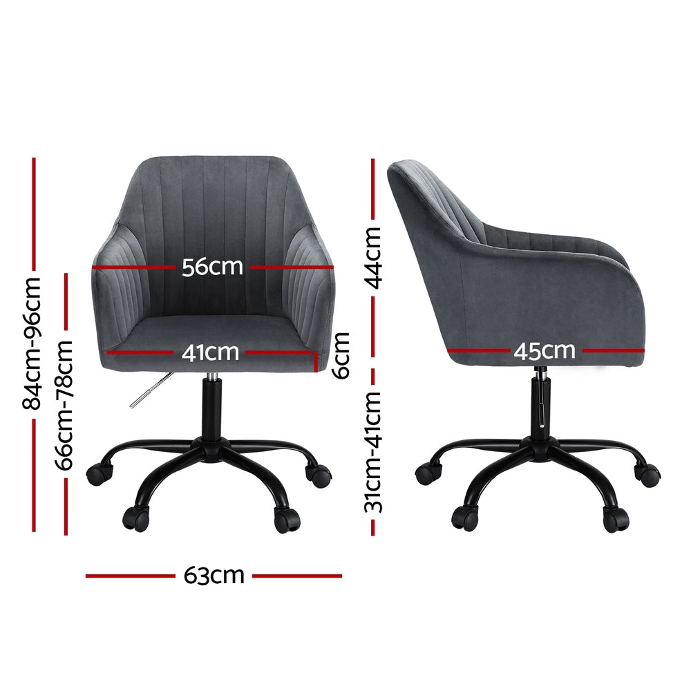 Artiss Dark Grey Velvet Office Chair