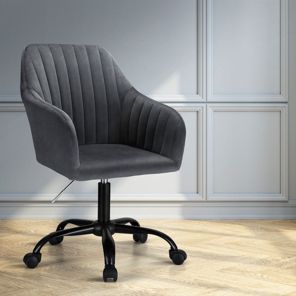 Artiss Dark Grey Velvet Office Chair
