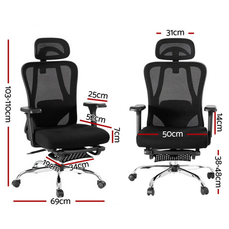 Artiss Ergonomic Mesh Office Chair - Black
