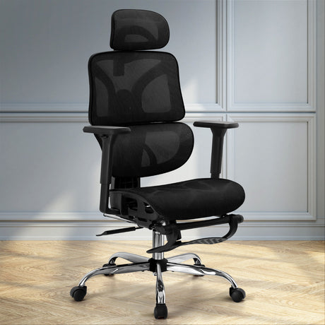 Artiss Black Ergonomic Office Chair Footrest