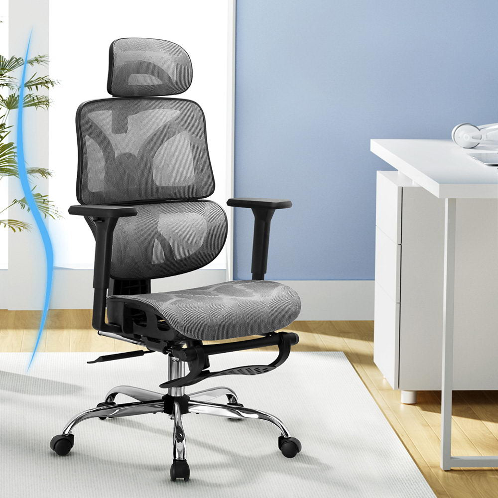 Artiss Ergonomic Office Chair Footrest - Grey