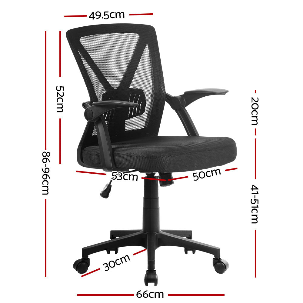 Artiss Mid Back Mesh Office Chair - Black