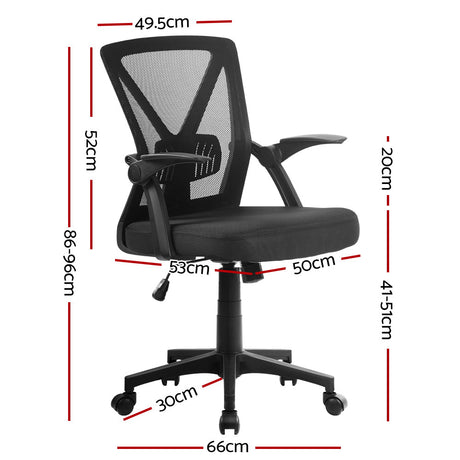 Artiss Mid Back Mesh Office Chair - Black