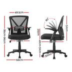 Artiss Mid Back Mesh Office Chair - Black