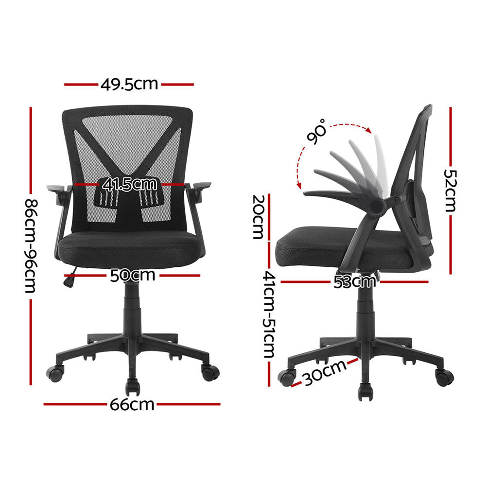 Artiss Mid Back Mesh Office Chair - Black