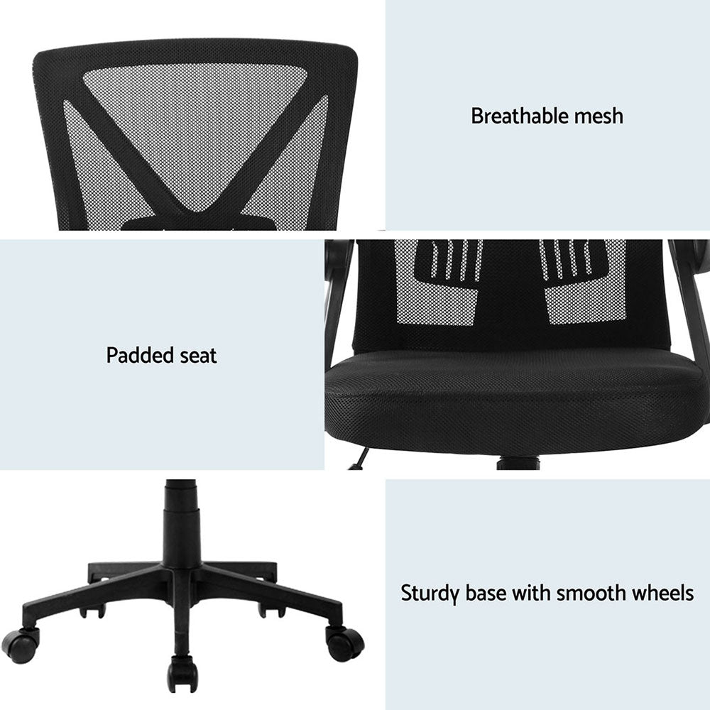 Artiss Mid Back Mesh Office Chair - Black