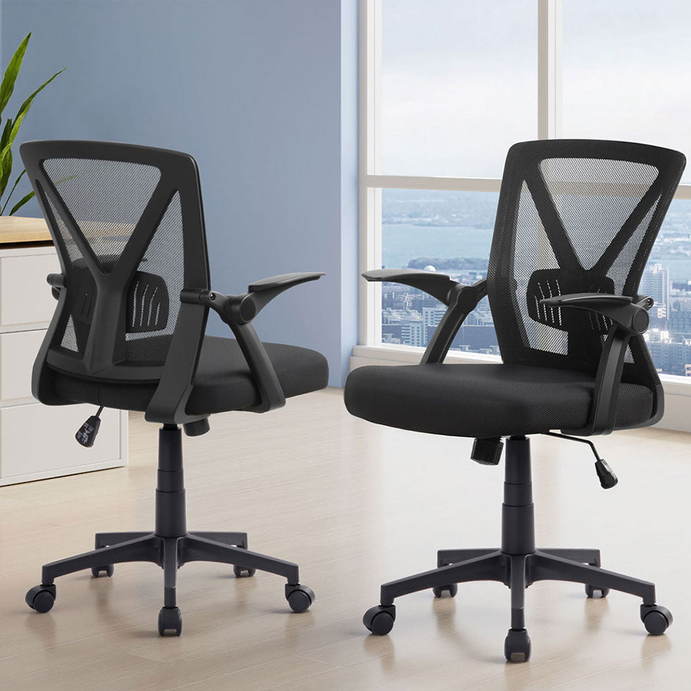 Artiss Mid Back Mesh Office Chair - Black