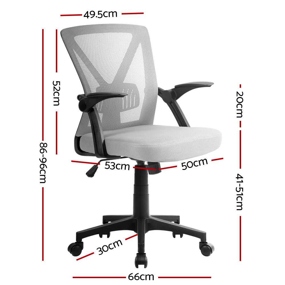 Artiss Grey Mesh Mid Back Office Chair