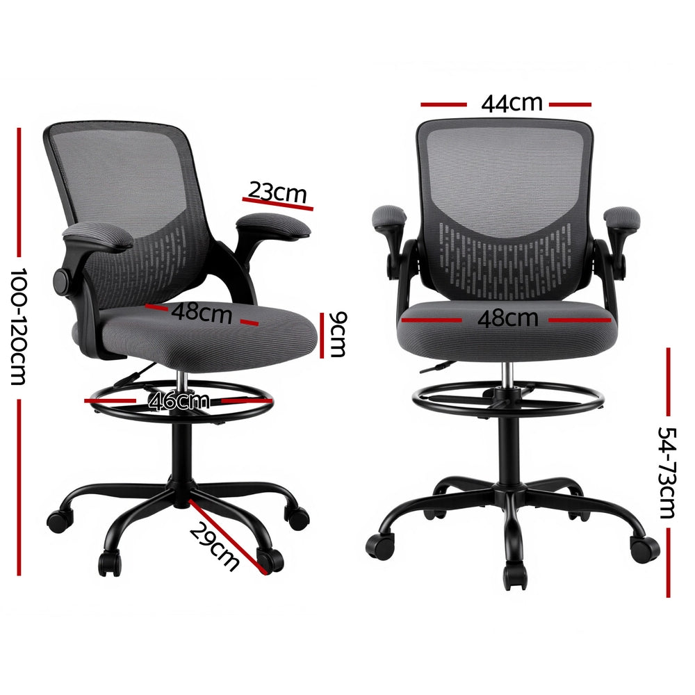 Artiss Grey Mesh Drafting Office Chair