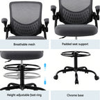 Artiss Grey Mesh Drafting Office Chair