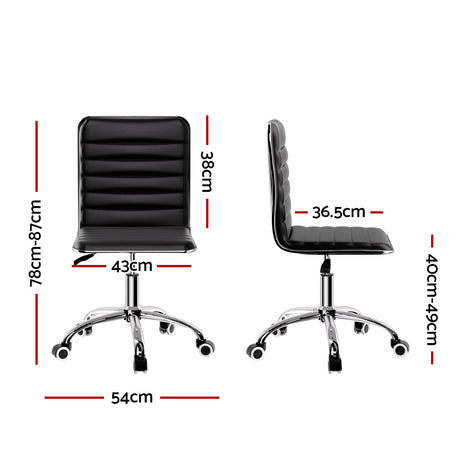 Artiss Low-Back PU Leather Office Chair