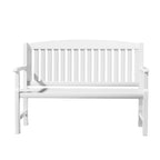 Gardeon White Wooden 2-Seater Garden Bench