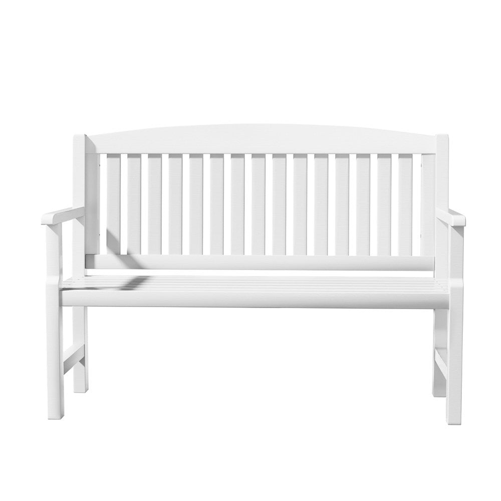 Gardeon White Wooden 2-Seater Garden Bench