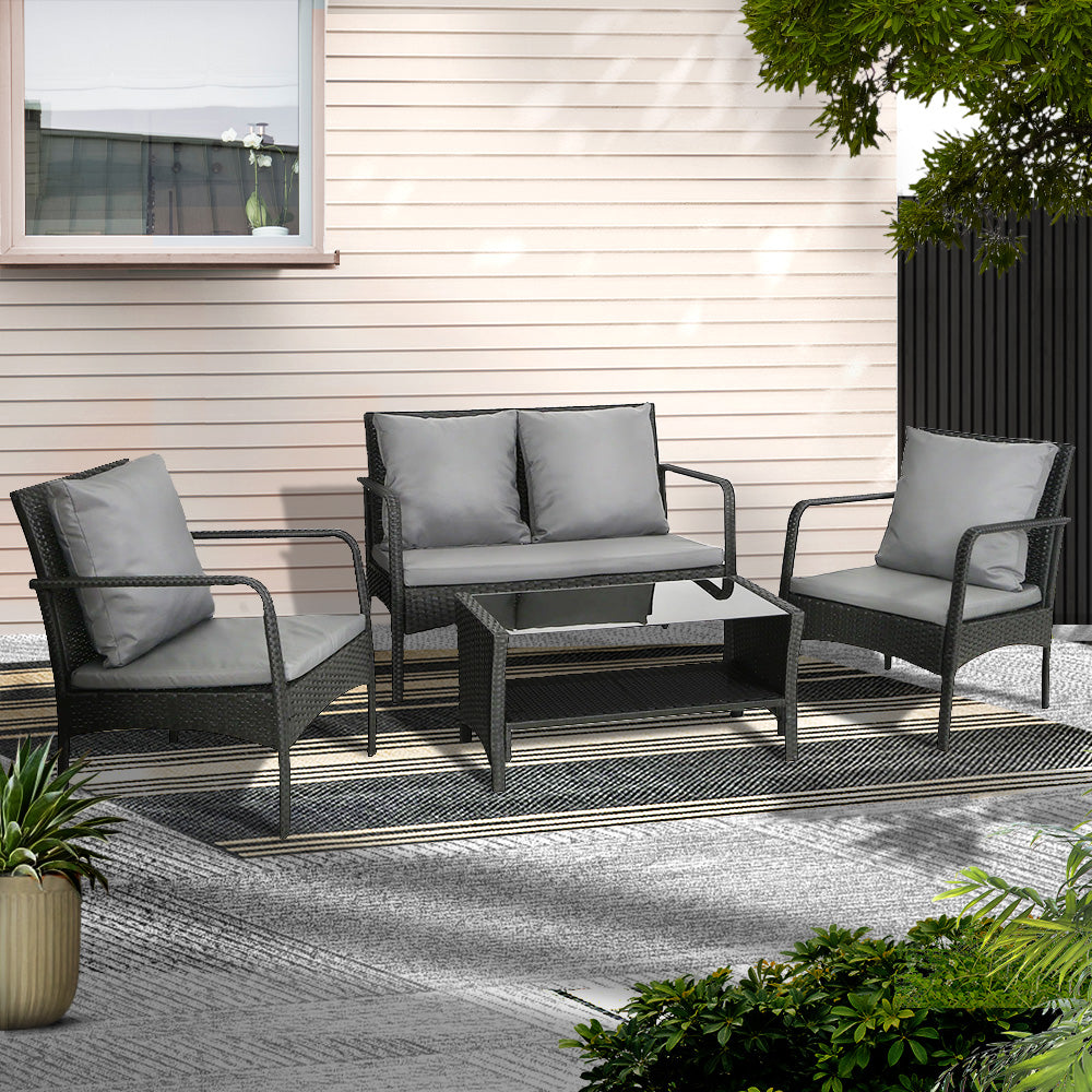 Gardeon 4-Piece Rattan Outdoor Sofa Set