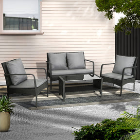 Gardeon 4-Piece Rattan Outdoor Sofa Set