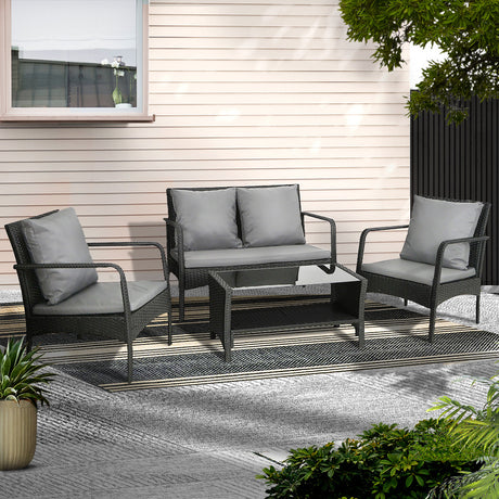 Gardeon 4-Piece Rattan Outdoor Sofa Set