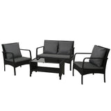 Gardeon 4-Piece Rattan Outdoor Sofa Set