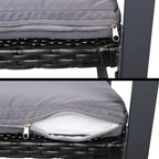 Gardeon Black 4-Piece Rattan Sofa Set